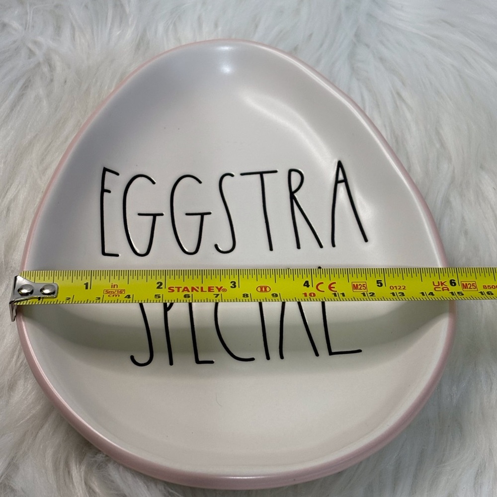 Rae Dunn 'EGGSTRA SPECIAL' Ceramic Plate - Pink & White - Picture 6 of 6